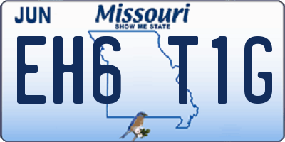 MO license plate EH6T1G