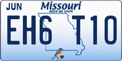 MO license plate EH6T1O
