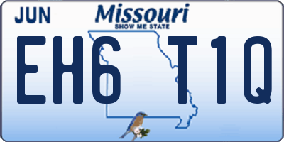 MO license plate EH6T1Q