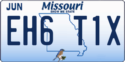 MO license plate EH6T1X