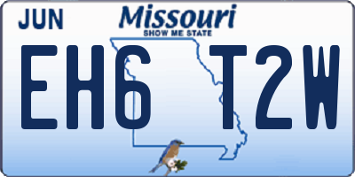 MO license plate EH6T2W