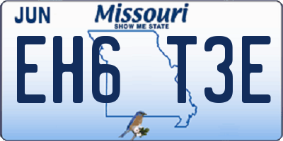 MO license plate EH6T3E