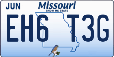 MO license plate EH6T3G