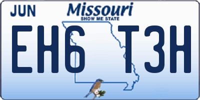 MO license plate EH6T3H