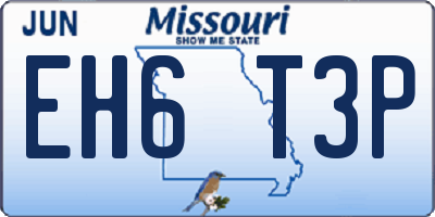 MO license plate EH6T3P
