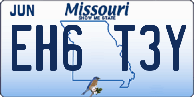 MO license plate EH6T3Y
