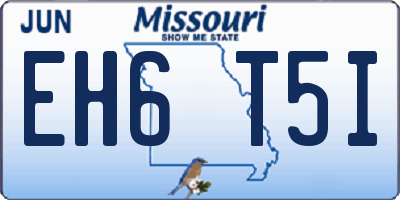 MO license plate EH6T5I