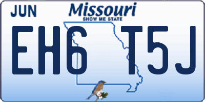MO license plate EH6T5J