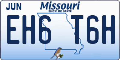 MO license plate EH6T6H