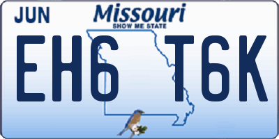 MO license plate EH6T6K