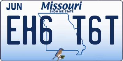 MO license plate EH6T6T
