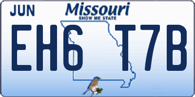MO license plate EH6T7B