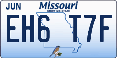 MO license plate EH6T7F