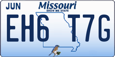 MO license plate EH6T7G