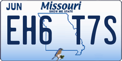 MO license plate EH6T7S