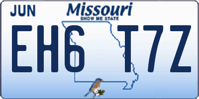 MO license plate EH6T7Z