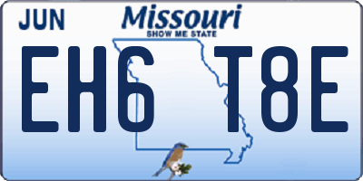 MO license plate EH6T8E