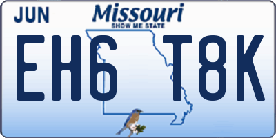 MO license plate EH6T8K
