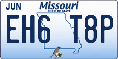 MO license plate EH6T8P