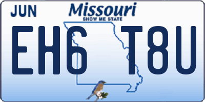 MO license plate EH6T8U