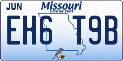 MO license plate EH6T9B