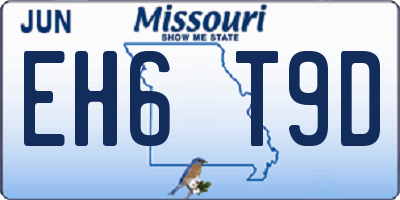 MO license plate EH6T9D