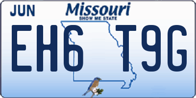 MO license plate EH6T9G