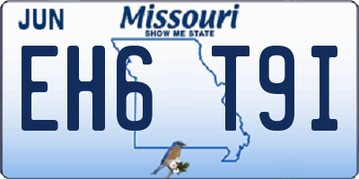 MO license plate EH6T9I