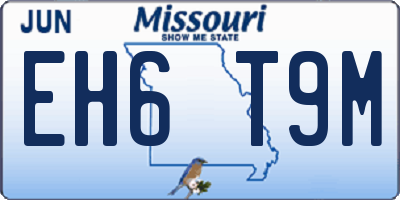 MO license plate EH6T9M