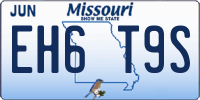 MO license plate EH6T9S