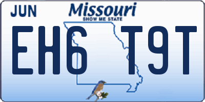 MO license plate EH6T9T