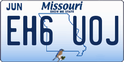 MO license plate EH6U0J