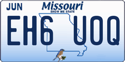 MO license plate EH6U0Q