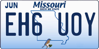 MO license plate EH6U0Y