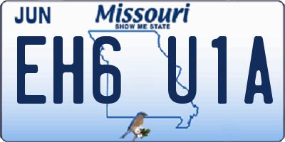 MO license plate EH6U1A