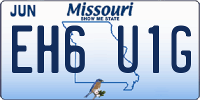 MO license plate EH6U1G