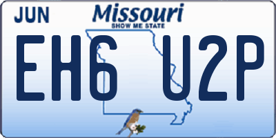 MO license plate EH6U2P