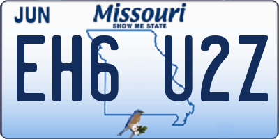 MO license plate EH6U2Z