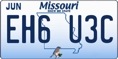 MO license plate EH6U3C