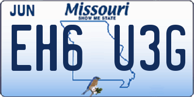MO license plate EH6U3G