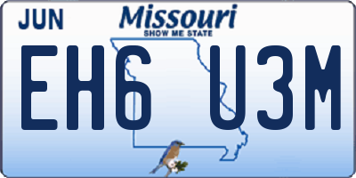 MO license plate EH6U3M
