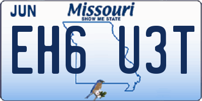 MO license plate EH6U3T