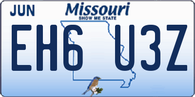MO license plate EH6U3Z