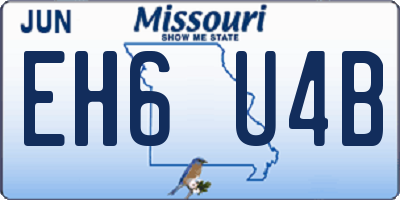 MO license plate EH6U4B