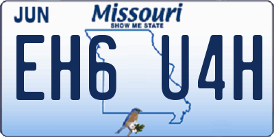 MO license plate EH6U4H