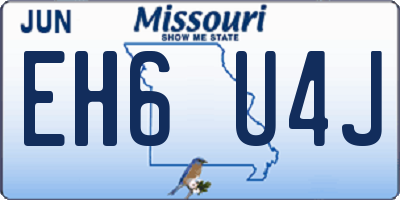 MO license plate EH6U4J