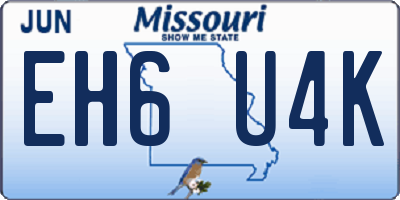 MO license plate EH6U4K