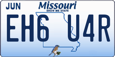 MO license plate EH6U4R