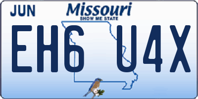 MO license plate EH6U4X