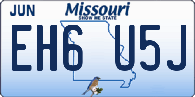 MO license plate EH6U5J